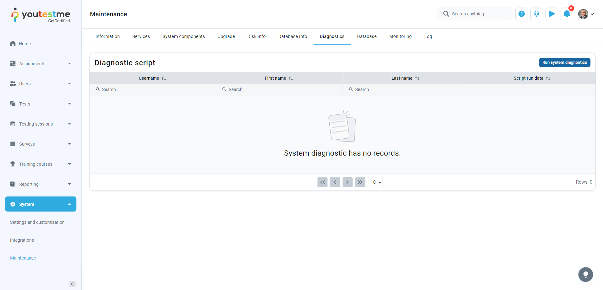 Running-the-system-diagnostics-script